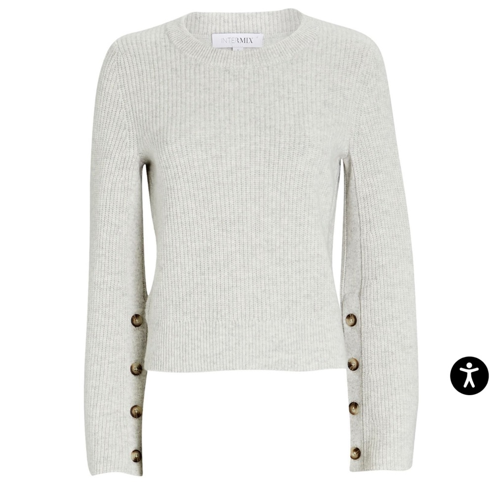 Intermix Bell Sleeve Sweater Grey S